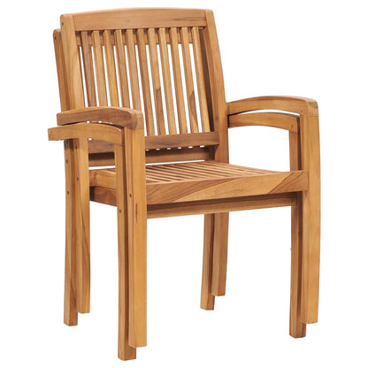 Cadeiras de jantar jardim empiháveis 2 pcs madeira teca maciça