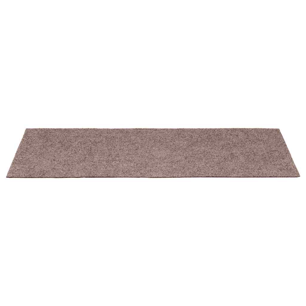 Tapetes de escada autoadesivos 15 peças 65x21x4 cm creme com borda retangular