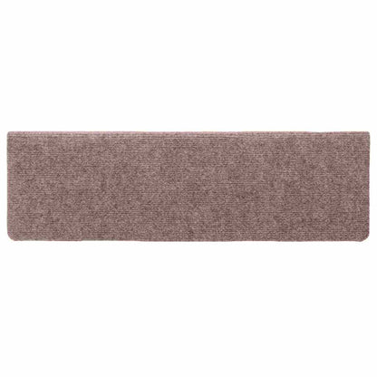 Tapetes de escada autoadesivos 15 peças 65x21x4 cm creme com borda retangular
