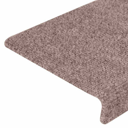 Tapetes de escada autoadesivos 15 peças 65x21x4 cm creme com borda retangular