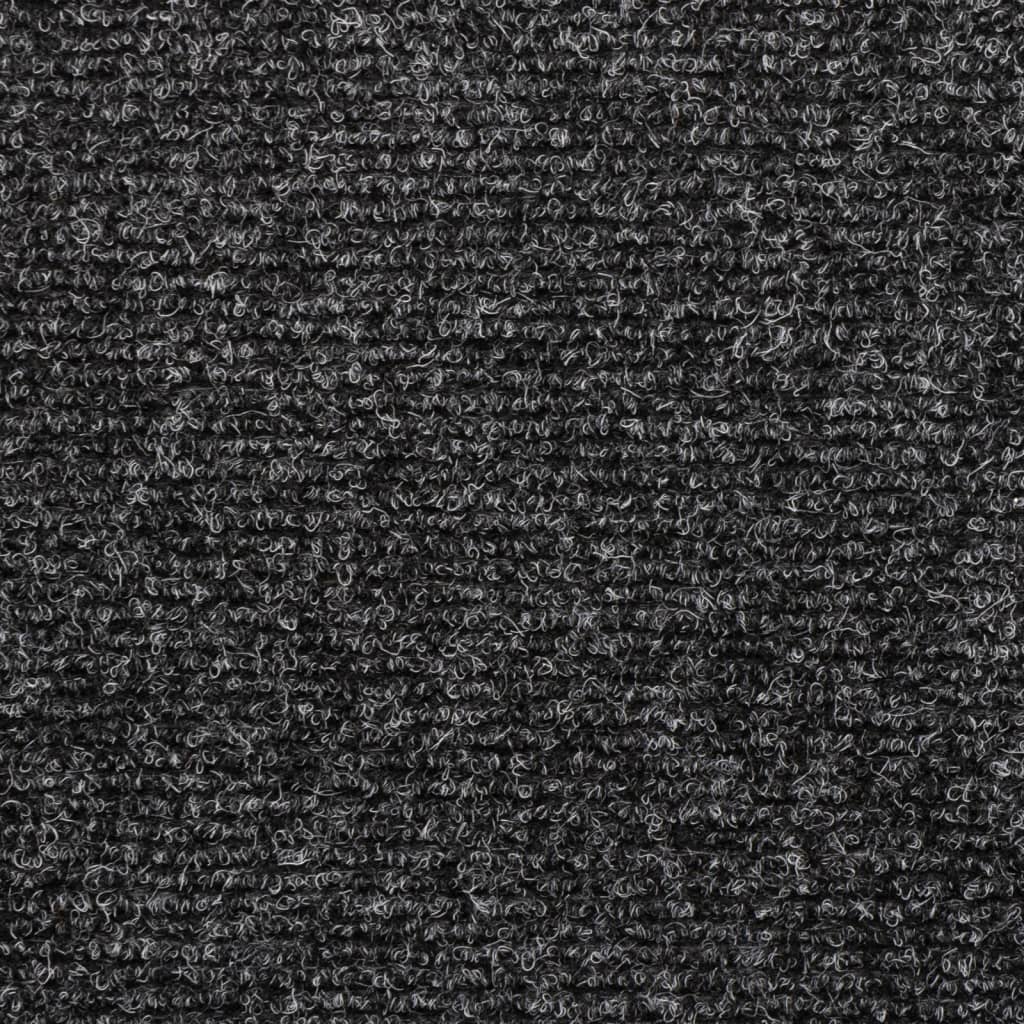 Tapetes de escada autoadesivos 15 peças 65x21x4 cm cinza com borda retangular
