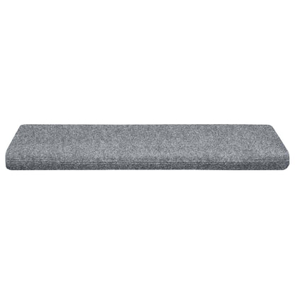Tapetes de escada autoadesivos 15 peças 65x21x4 cm cinza claro com borda retangular