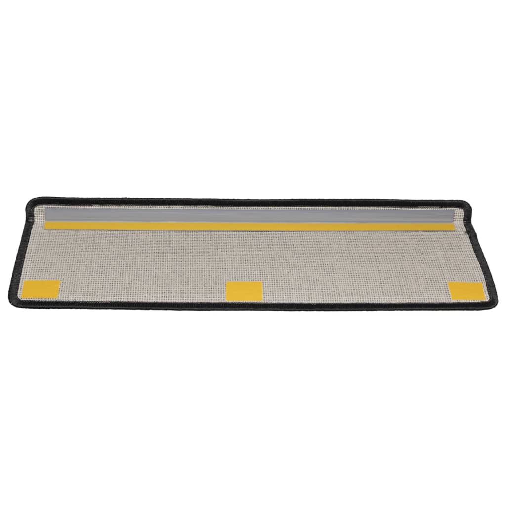 Tapetes de escada 15 peças 65x21x4 cm antracite com borda retangular