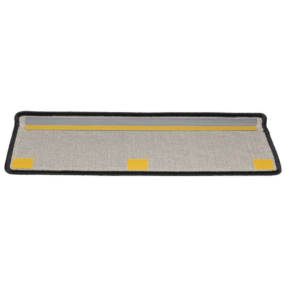 Tapetes de escada 15 peças 65x21x4 cm antracite com borda retangular