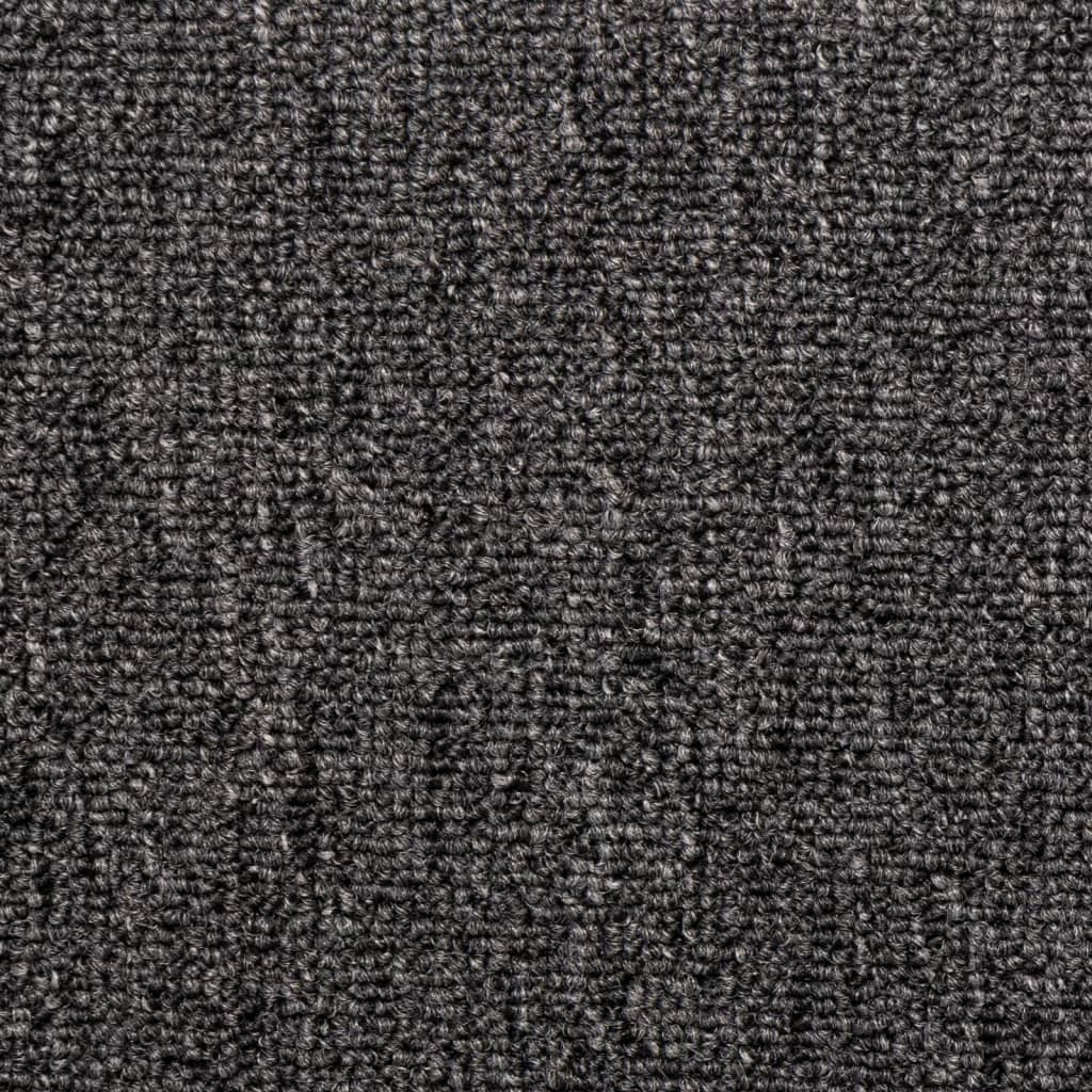 Tapetes de escada 15 peças 65x21x4 cm antracite com borda retangular