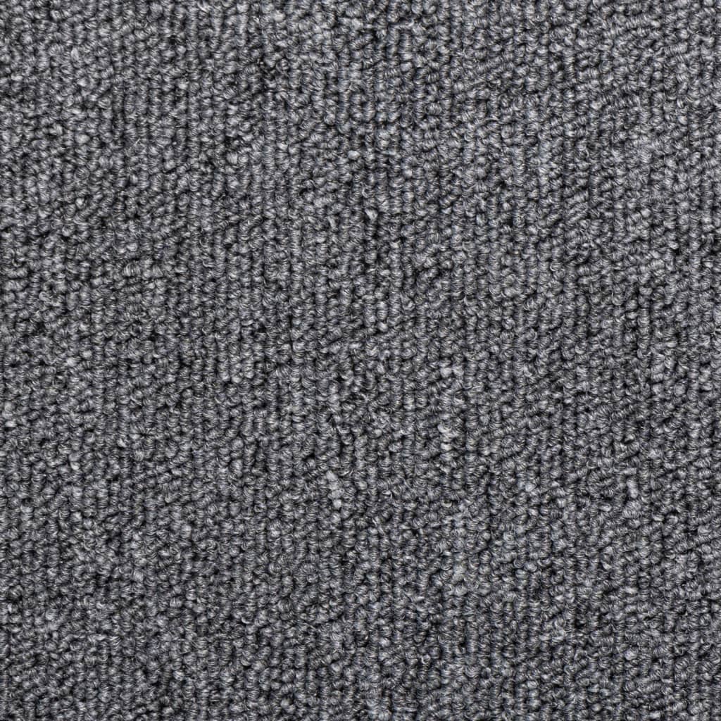 Tapetes de escada 15 peças 65x21x4 cm cinza escuro com borda retangular