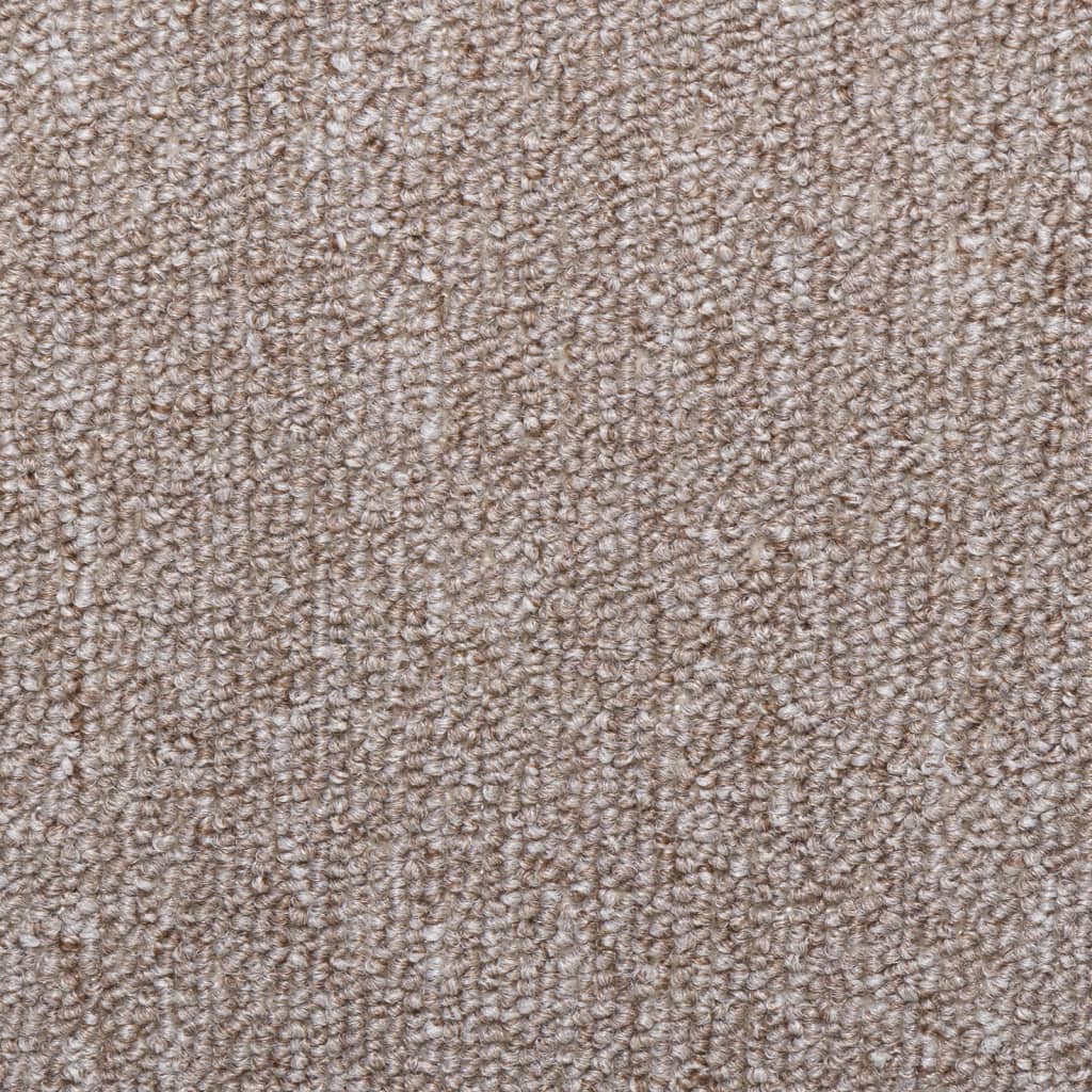 Tapetes de escada 15 peças 65x21x4 cm marrom claro com borda retangular