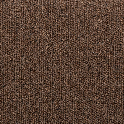 Tapetes de escada 15 peças 65x21x4 cm marrom com borda retangular