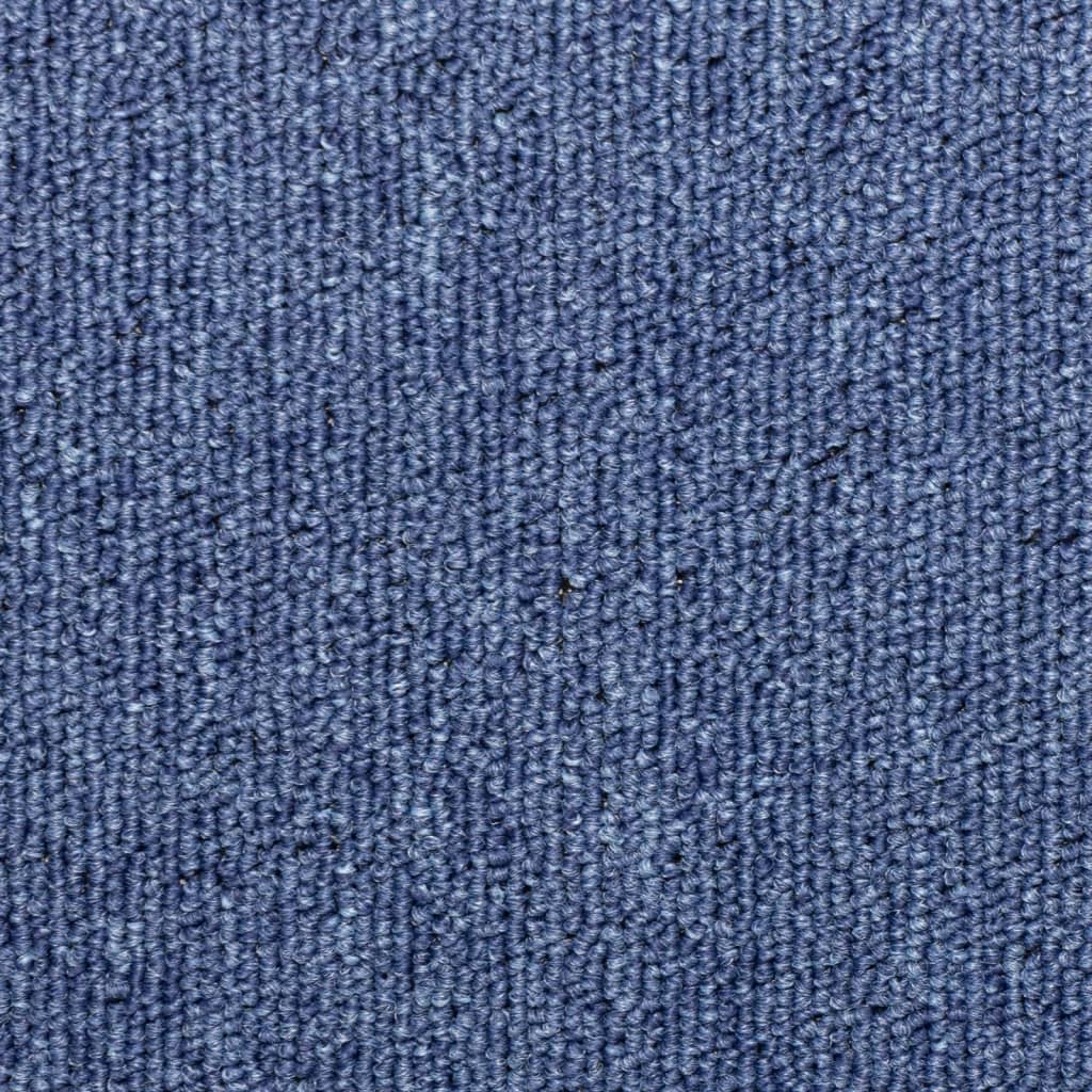 Tapetes de escada 15 peças 65x21x4 cm azul com borda retangular