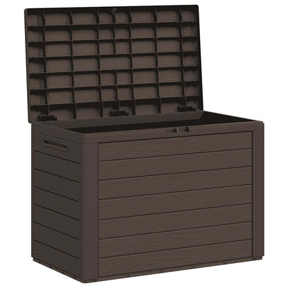 Caixa de arrumação de jardim 78x44x55 cm castanho