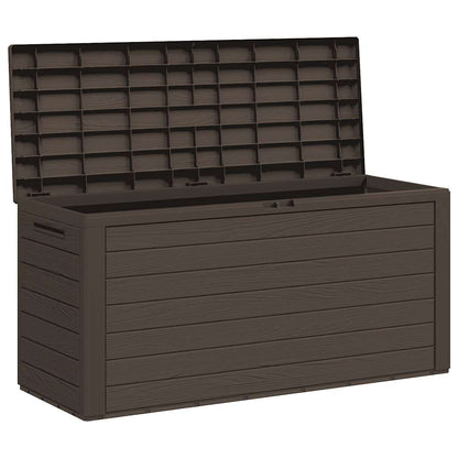 Caixa de arrumação para jardim 116x44x55 cm castanho