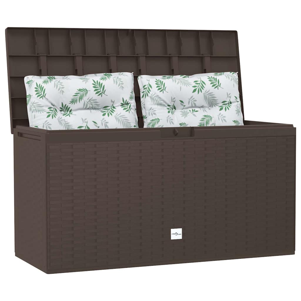 Caixa de arrumação para jardim 114x47x60 cm castanho