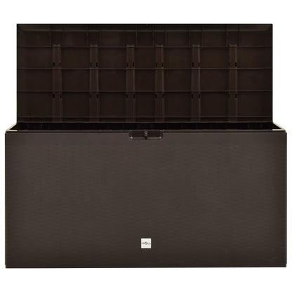 Caixa de arrumação para jardim 114x47x60 cm castanho