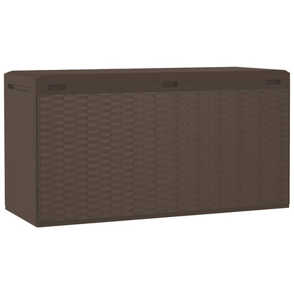 Caixa de arrumação para jardim 114x47x60 cm castanho