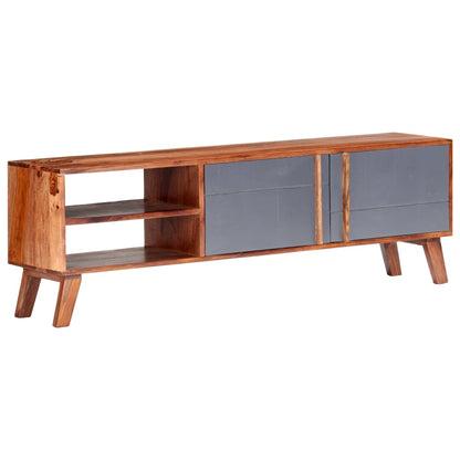 Móvel de TV de madeira maciça cinzento