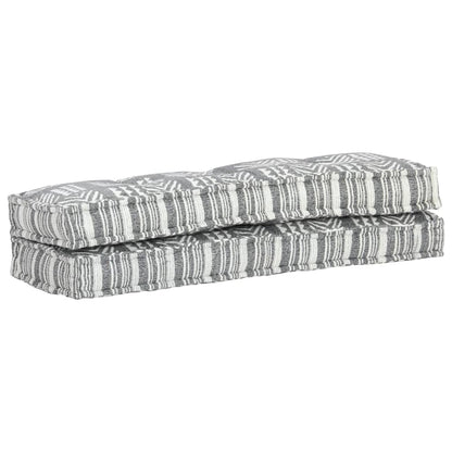 Almofadão para sofá de paletes tecido retalhos cinzento