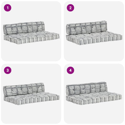 Almofadão para sofá de paletes tecido retalhos cinzento