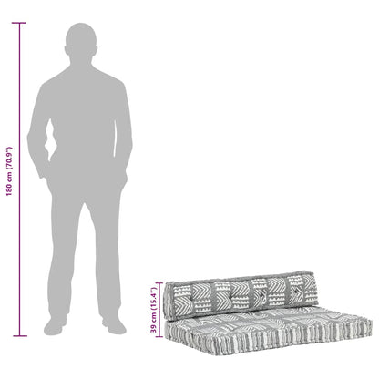 Almofadão para sofá de paletes tecido retalhos cinzento
