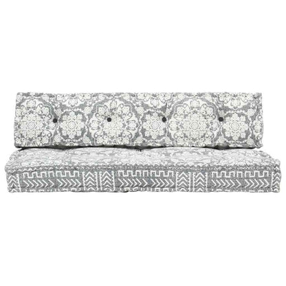 Almofadão para sofá de paletes tecido retalhos cinzento-claro