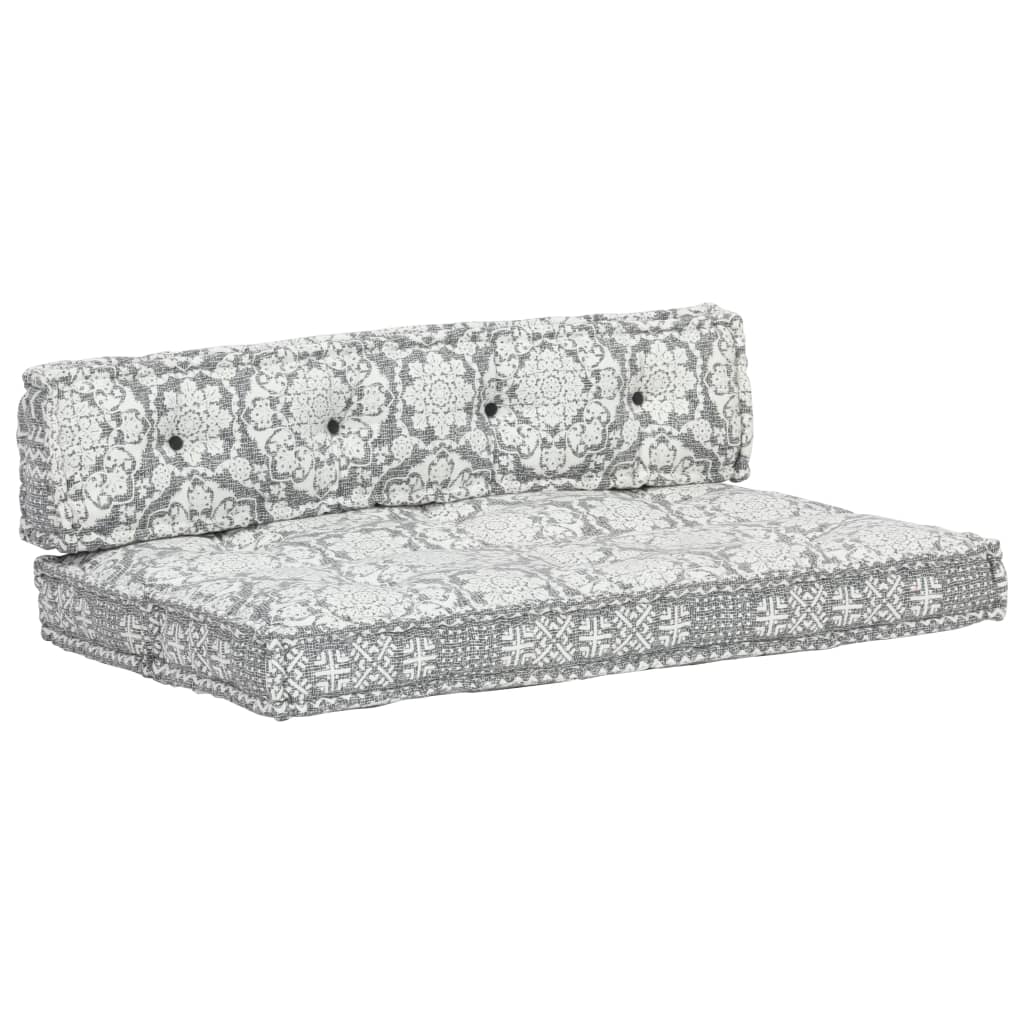 Almofadão para sofá de paletes tecido retalhos cinzento-claro