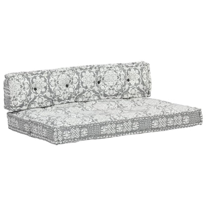 Almofadão para sofá de paletes tecido retalhos cinzento-claro