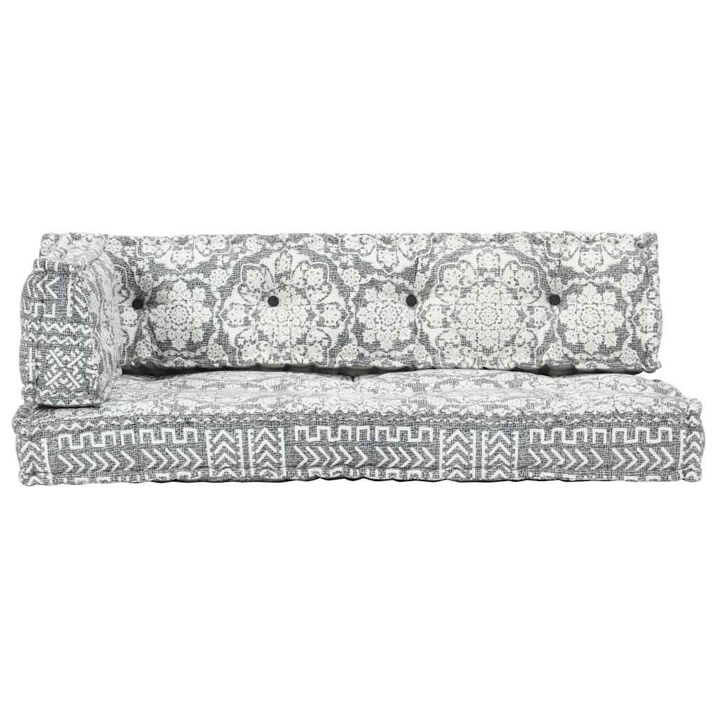 Almofadão para sofá de paletes tecido retalhos cinzento-claro