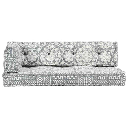 Almofadão para sofá de paletes tecido retalhos cinzento-claro