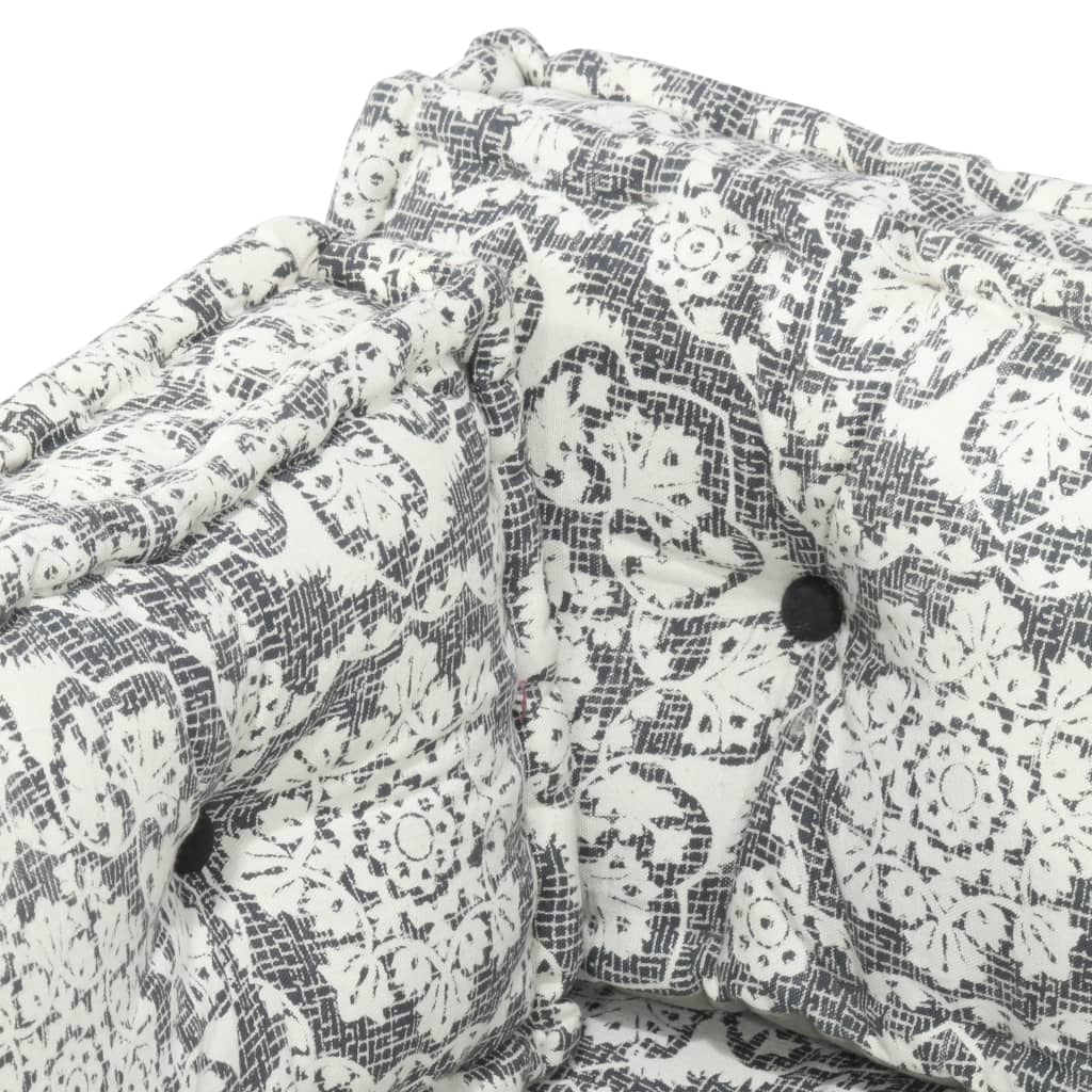 Almofadão para sofá de paletes tecido retalhos cinzento-claro