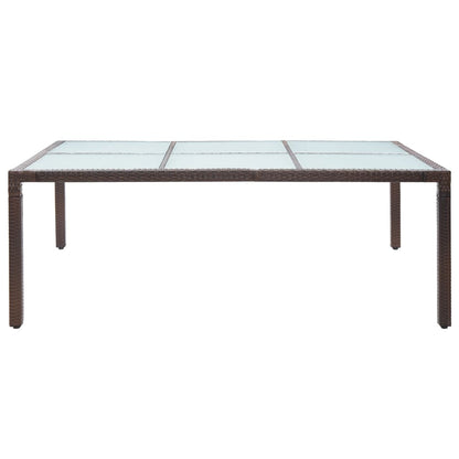 Mesa de jantar p/ exterior 200x150x74 cm vime PE castanho