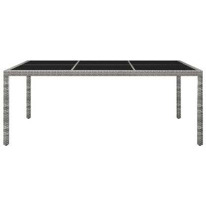 Mesa de jantar p/ exterior 200x150x74 cm vime PE cinzento