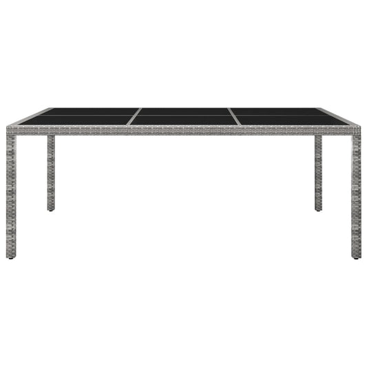 Mesa de jantar p/ exterior 200x150x74 cm vime PE cinzento