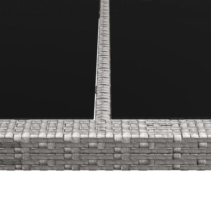 Mesa de jantar p/ exterior 200x150x74 cm vime PE cinzento