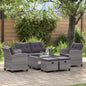 6 pcs conjunto sofás jardim c/ almofadões vime cinzento-escuro