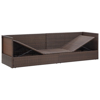 Espreguiçadeira jardim c/ almofadão+almofadas vime PE castanho