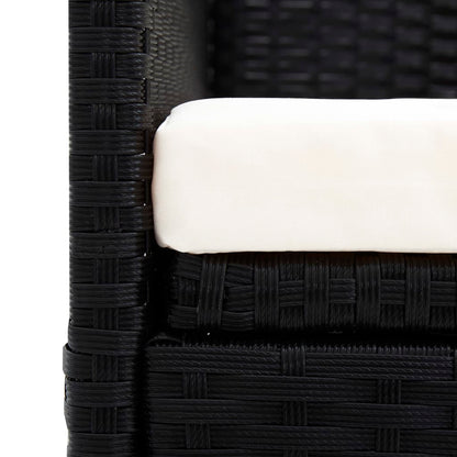 Sofá de jardim com toldo vime preto