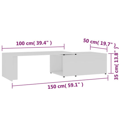 Mesa de centro 150x50x35 cm derivados de madeira branco