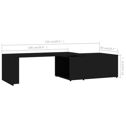 Mesa de centro 150x50x35 cm derivados de madeira preto