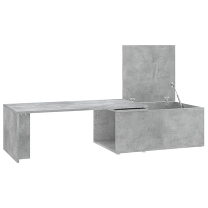 Mesa de centro 150x50x35 cm contraplacado cinzento cimento