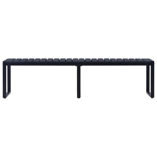 Banco de jardim 180 cm placa de PS preto