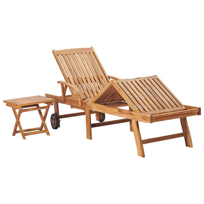 Espreguiçadeiras com mesa 2 pcs madeira de teca maciça