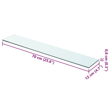 Prateleiras 2 pcs 70x12 cm vidro transparente
