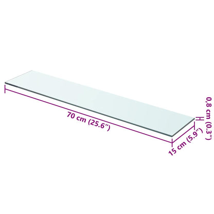 Prateleiras 2 pcs 70x15 cm vidro transparente