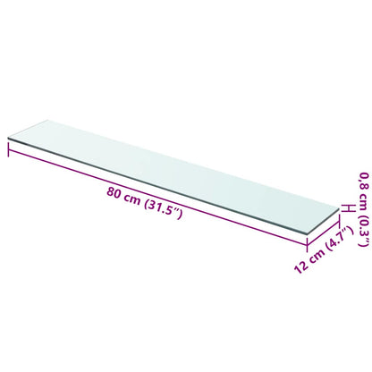 Prateleiras 2 pcs 80x12 cm vidro transparente