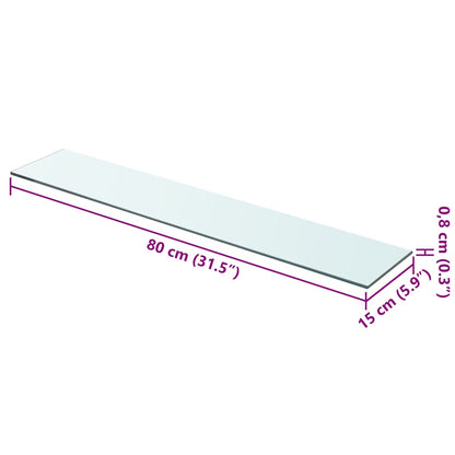 Prateleiras 2 pcs 80x15 cm vidro transparente
