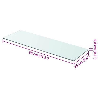 Prateleiras 2 pcs 80x25 cm vidro transparente