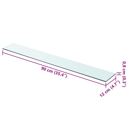 Prateleiras 2 pcs 90x12 cm vidro transparente