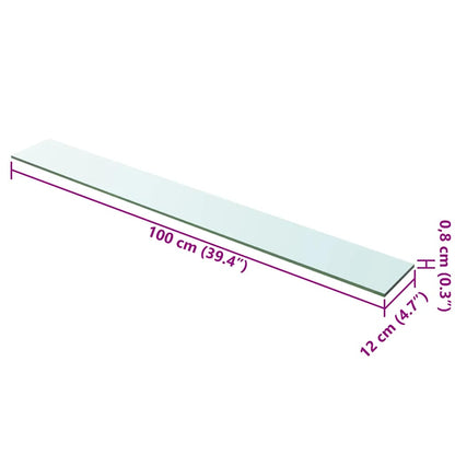 Prateleiras 2 pcs 100x12 cm vidro transparente