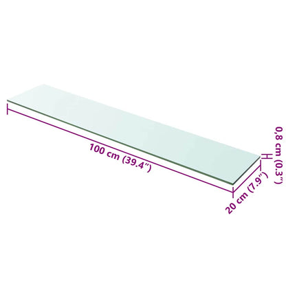 Prateleiras 2 pcs 100x20 cm vidro transparente