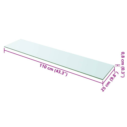 Prateleiras 2 pcs 110x25 cm vidro transparente