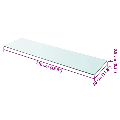 Prateleiras 2 pcs 110x30 cm vidro transparente